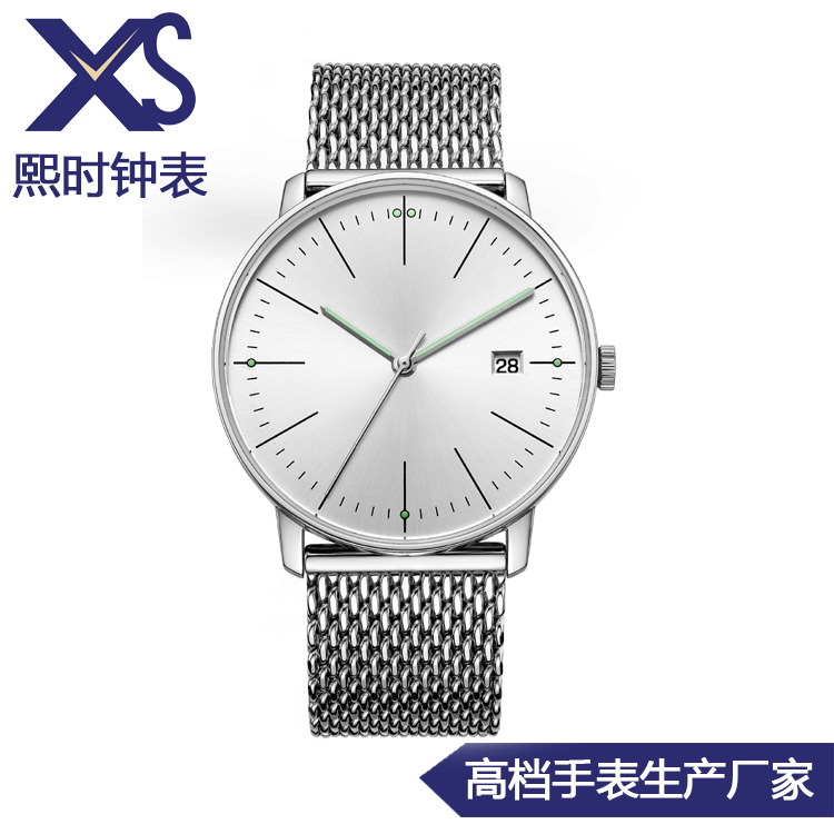 <strong>简约钢编织网带手表　</strong>